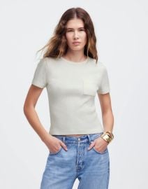 Garment-Dyed Ribbed Crewneck Pocket Tee at Madewell